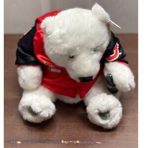 Dale Earnhardt Jr. Coca Cola Bear Red Silk Coke Signature Jacket 14" NWT FLAWS